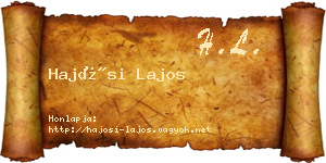 Hajósi Lajos névjegykártya